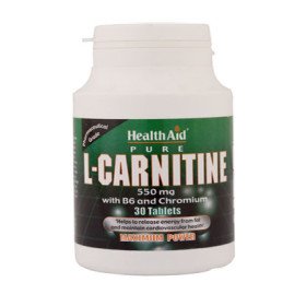 Health Aid Pure L-Carnitine Συμπλήρωμα Διατροφής με Καρνιτίνη 550mg 30 ταμπλέτες