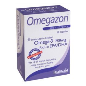 Health Aid Omegazon Omega 3, Ιχθυέλαιο με Ωμέγα 3 Λιπαρά Οξέα, 750mg 60caps