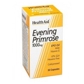 Health Aid Evening Primrose 1000mg, Έλαιο νυχτολούλουδου (10% GLA), 30Caps