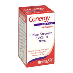 Health Aid Conergy Mega Strength CoQ10 30mg, Φυσική Ενέργεια με Συνένζυμο Q-10, 30Caps