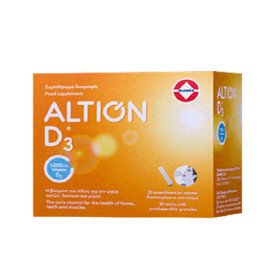 Altion Vitamin D3 1000IU -Συμπλήρωμα Διατροφής Βιταμίνης D3 Mε Γεύση Πορτοκάλι Χωρίς Ζάχαρη, 30 Φακελάκια