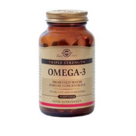 Solgar Omega-3 Triple Strength 50 Μαλακές Κάψουλες - Συμπλήρωμα Διατροφής Με Ωμέγα 3 Λιπαρά Οξέα