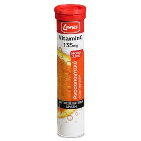 Lanes Vitamin C 135mg με Γεύση Πορτοκάλι 20 eff tabs