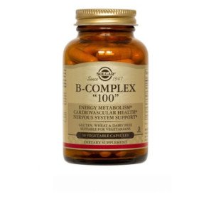 Solgar Vitamin B Complex 100, Σύμπλεγμα βιταμινών Β για την Υγεία του Νευρικού Συστήματος και του Δέρματος, 50 φυτικές κάψουλες