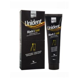 Intermed Unident Black & Gold Toothpaste Λευκαντική Οδοντόπαστα με Μαύρη Χρώση Ειδικά Σχεδιασμένη για Καθημερινή Χρήση 100ml