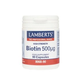 Lamberts Biotin 500μg 90caps - Βιοτίνη - Υγεία δέρματος, νυχιών & μαλλιών