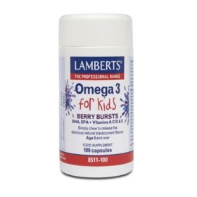 Lamberts Omega 3 For Kids Κάψουλες με γεύση βατόμουρο 100caps.