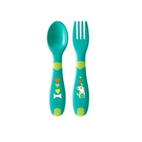 Chicco First Cutlery Σετ Πιρούνι - Κουτάλι 12M+ Πράσινο (F01-16101-30)