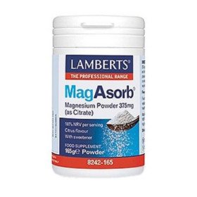 Lamberts Mag Asorb Magnesium Powder 375mg (as Citrate) Υψηλής Βιοδιαθεσιμότητας Μαγνήσιο σε μορφή κιτρικού άλατος, 165gr