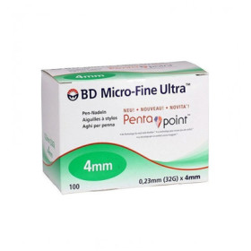 BD Micro-Fine Αποστειρωμένες βελόνες ινσουλίνης 4mm x 0.23mm (32G) 100τμχ